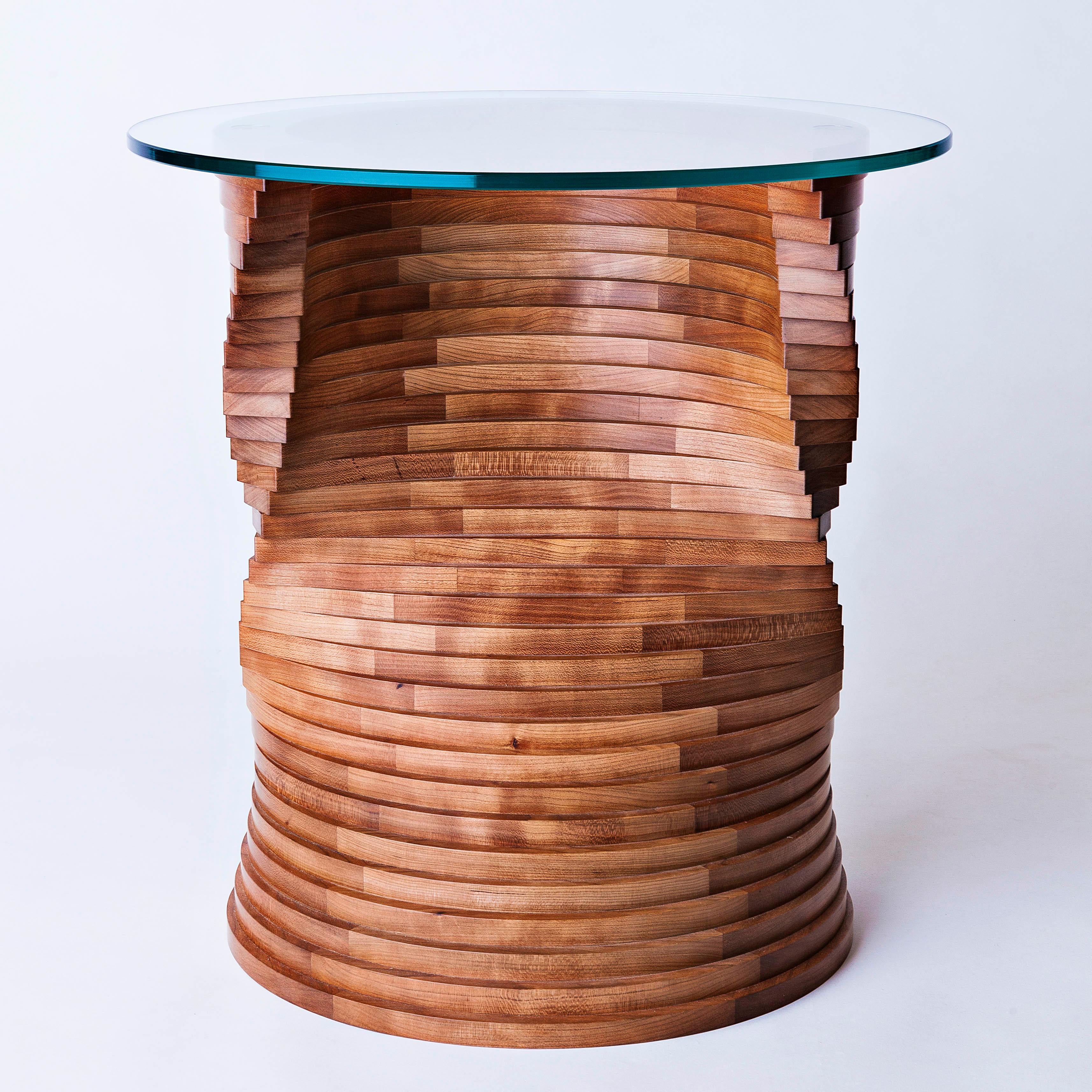 Hand-Crafted Aguaviva Contemporary Sculptural Solid Wood Side Table by David Tragen For Sale