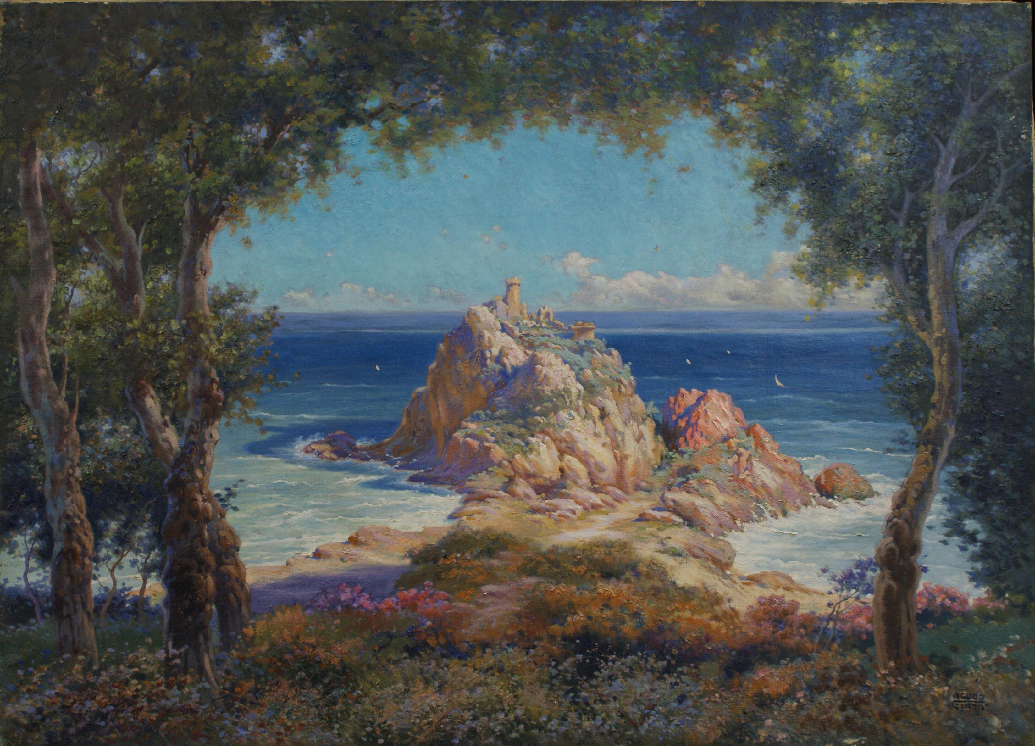 Agudo Clara Landscape Painting – Paisaje. Acrylmalerei