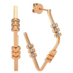 Aguna Earrings in Rose Gold with White Diamond