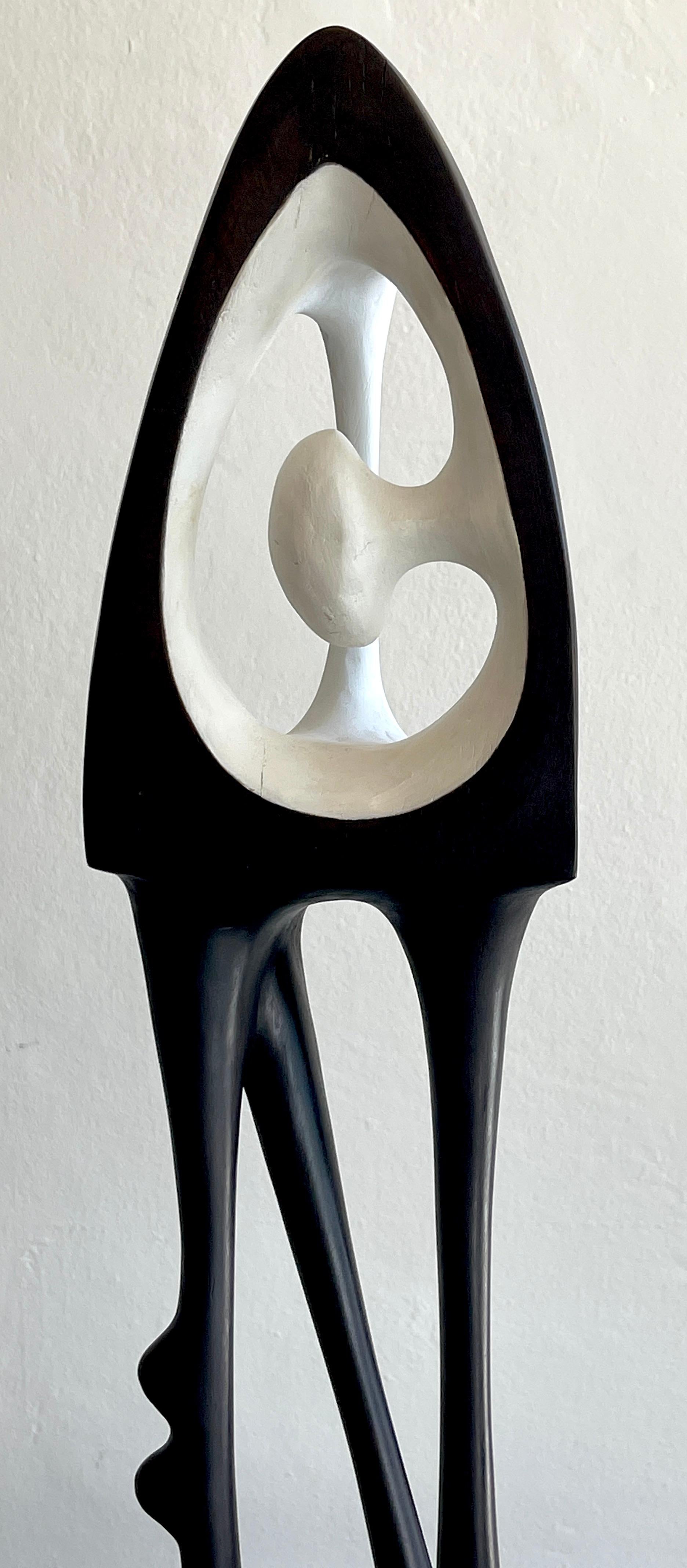 Modern Agustín Cárdenas Abstract Polychromed Wood Sculpture