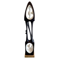 Sculpture abstraite en bois polychromé Agustn Crdenas