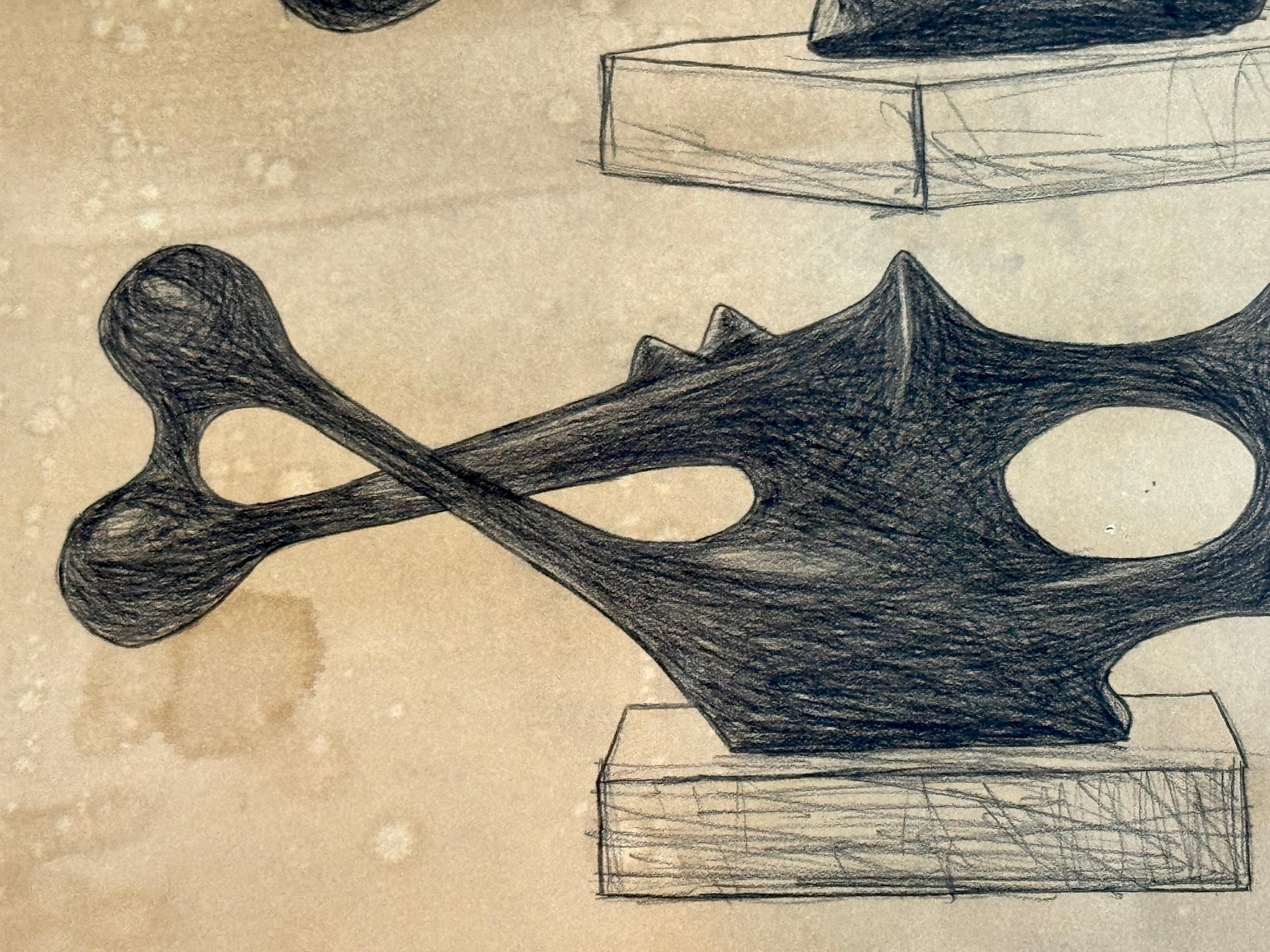 Agustín Cárdenas Drawing Study for Abstract Sculpture, Untitled I For Sale 7