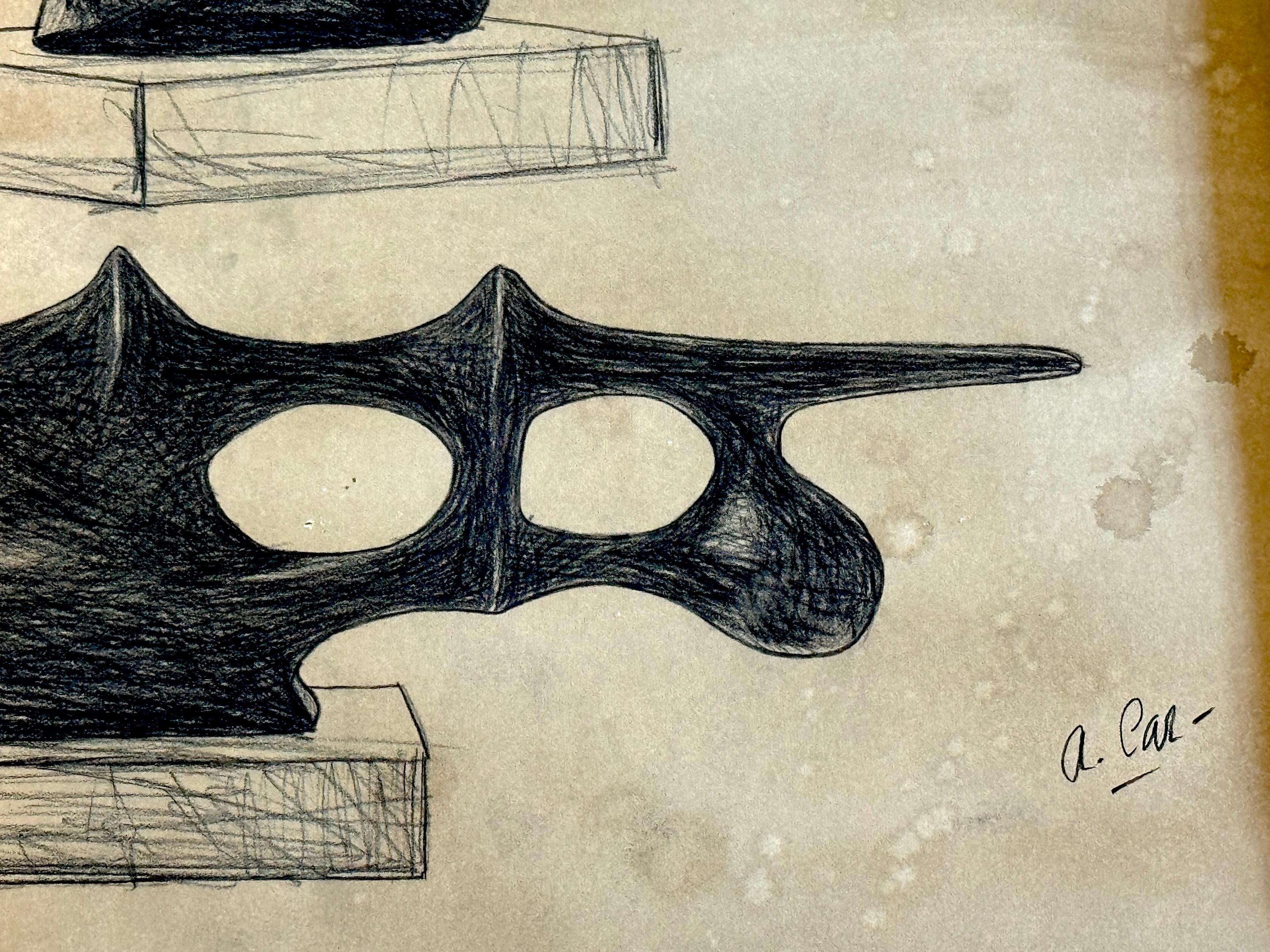 Agustín Cárdenas Drawing Study for Abstract Sculpture, Untitled I For Sale 9