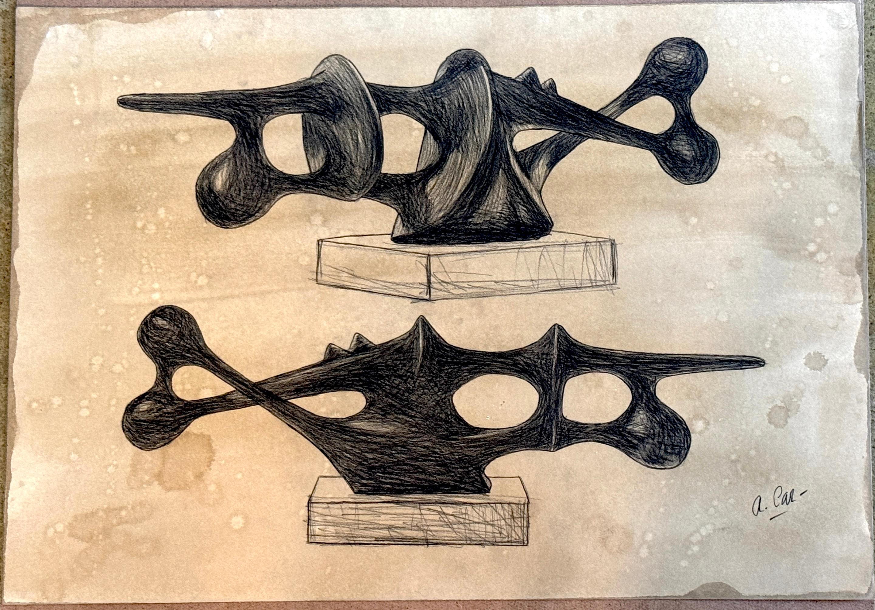 Agustín Cárdenas Drawing Study for Abstract Sculpture, Untitled I For Sale 11