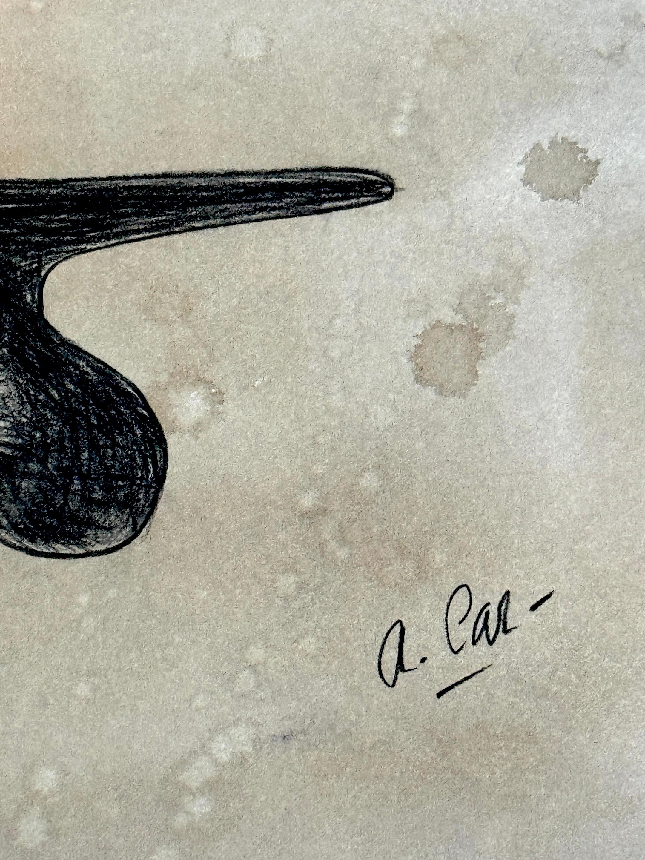 20th Century Agustín Cárdenas Drawing Study for Abstract Sculpture, Untitled I For Sale