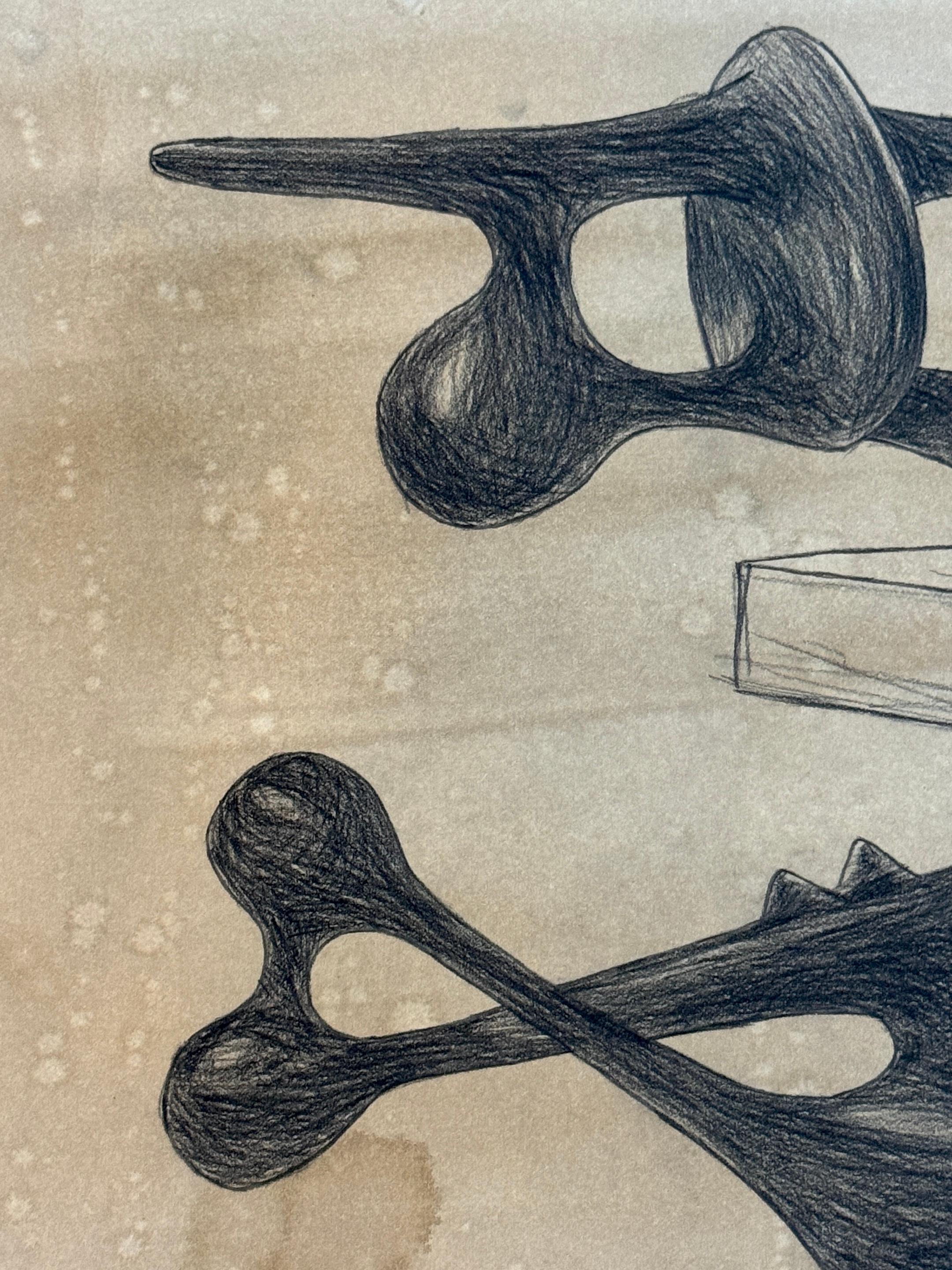 Paper Agustín Cárdenas Drawing Study for Abstract Sculpture, Untitled I For Sale