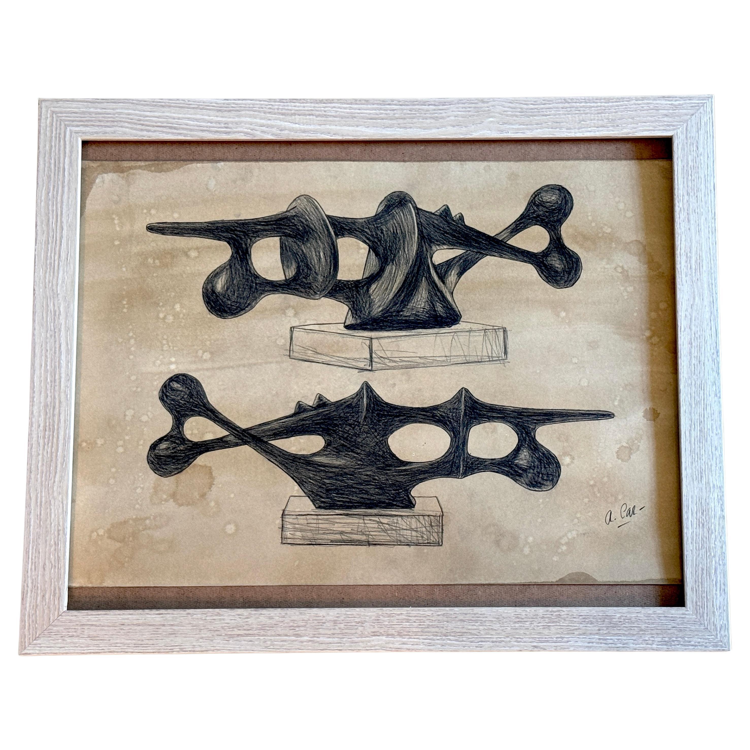 Agustín Cárdenas Drawing Study for Abstract Sculpture, Untitled I