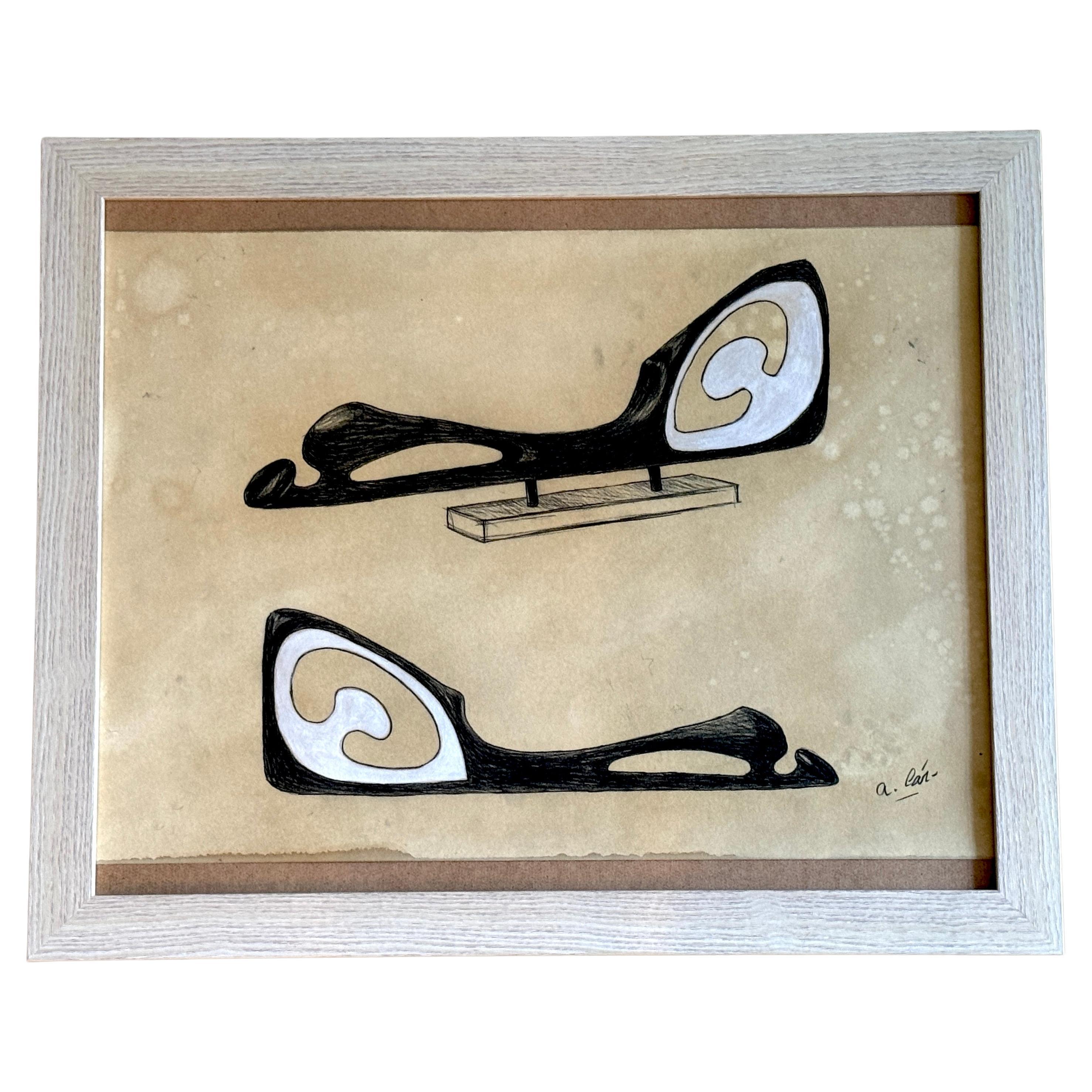 Agustín Cárdenas Drawing Study for Abstract Sculpture, Untitled II
