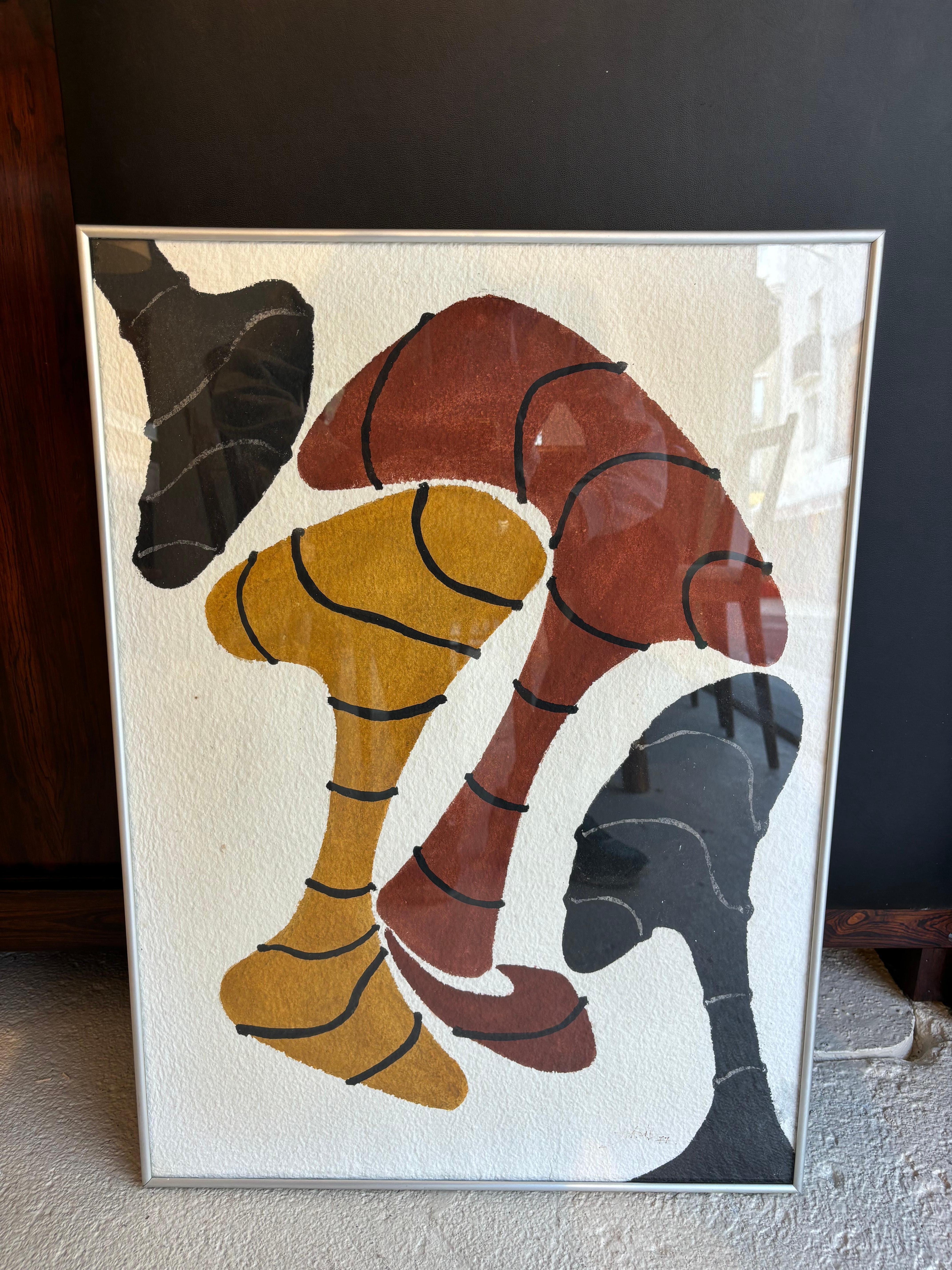 Technique mixte par Agustin Cardenas, signée datée, 77 
Provenance : galerie le point cardinal, Paris