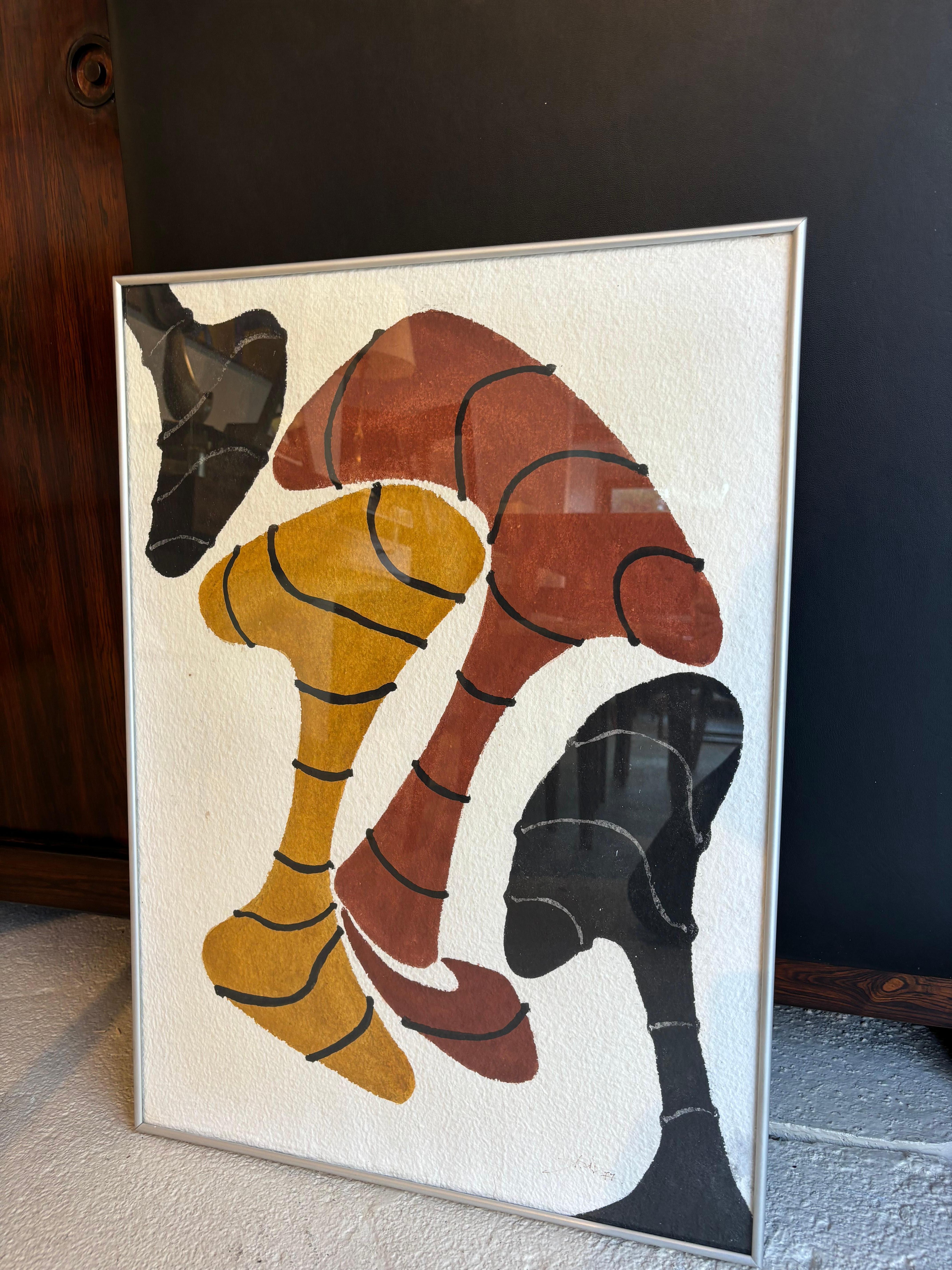 Peinture d'Agustin Cardenas Bon état - En vente à SAINT-OUEN-SUR-SEINE, FR