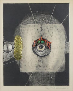 Agustin Fernandez, Peinture sans titre, technique mixte, 1964