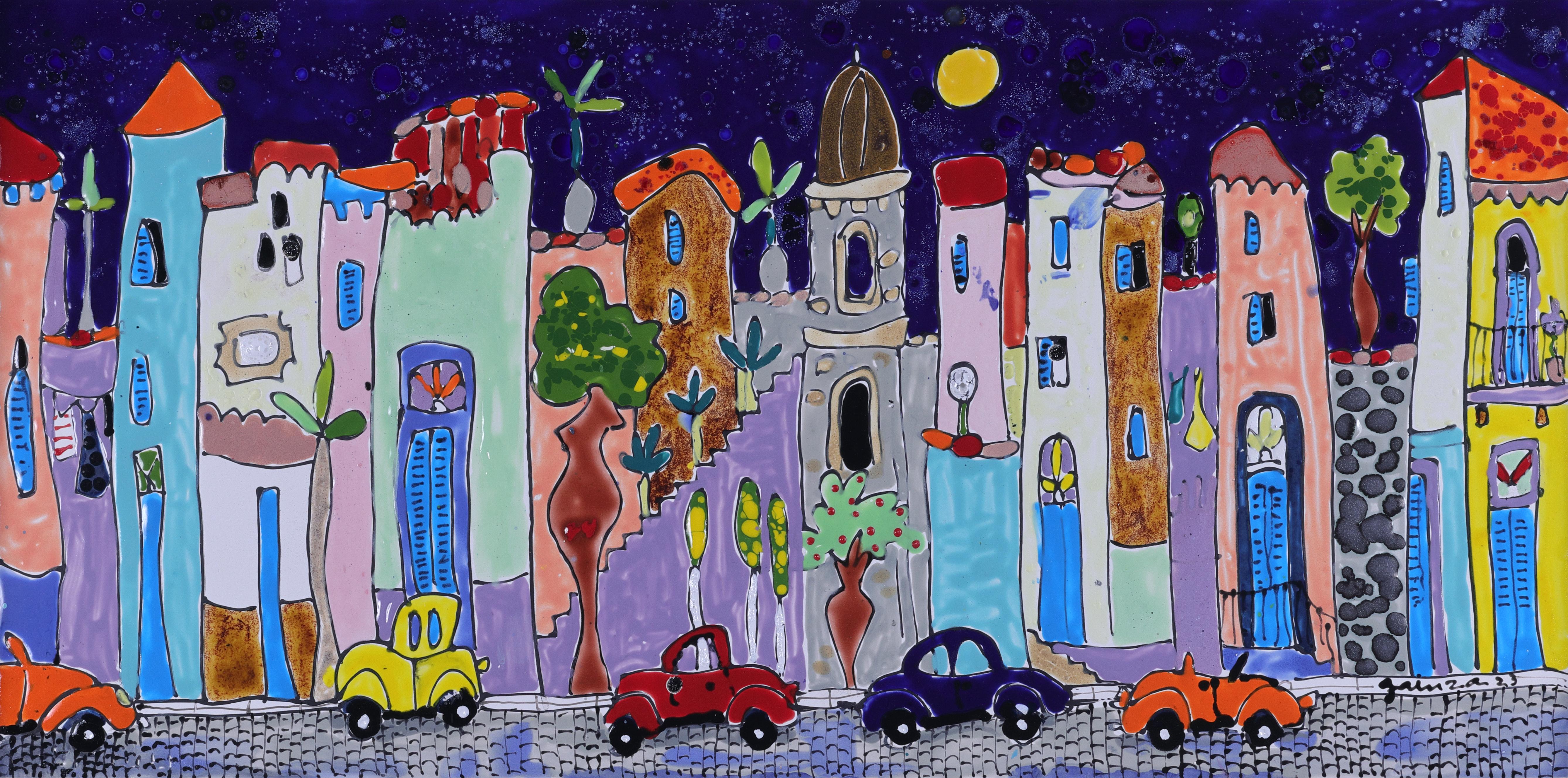Agustin Gainza Landscape Painting – Blick auf Alt-Havanna