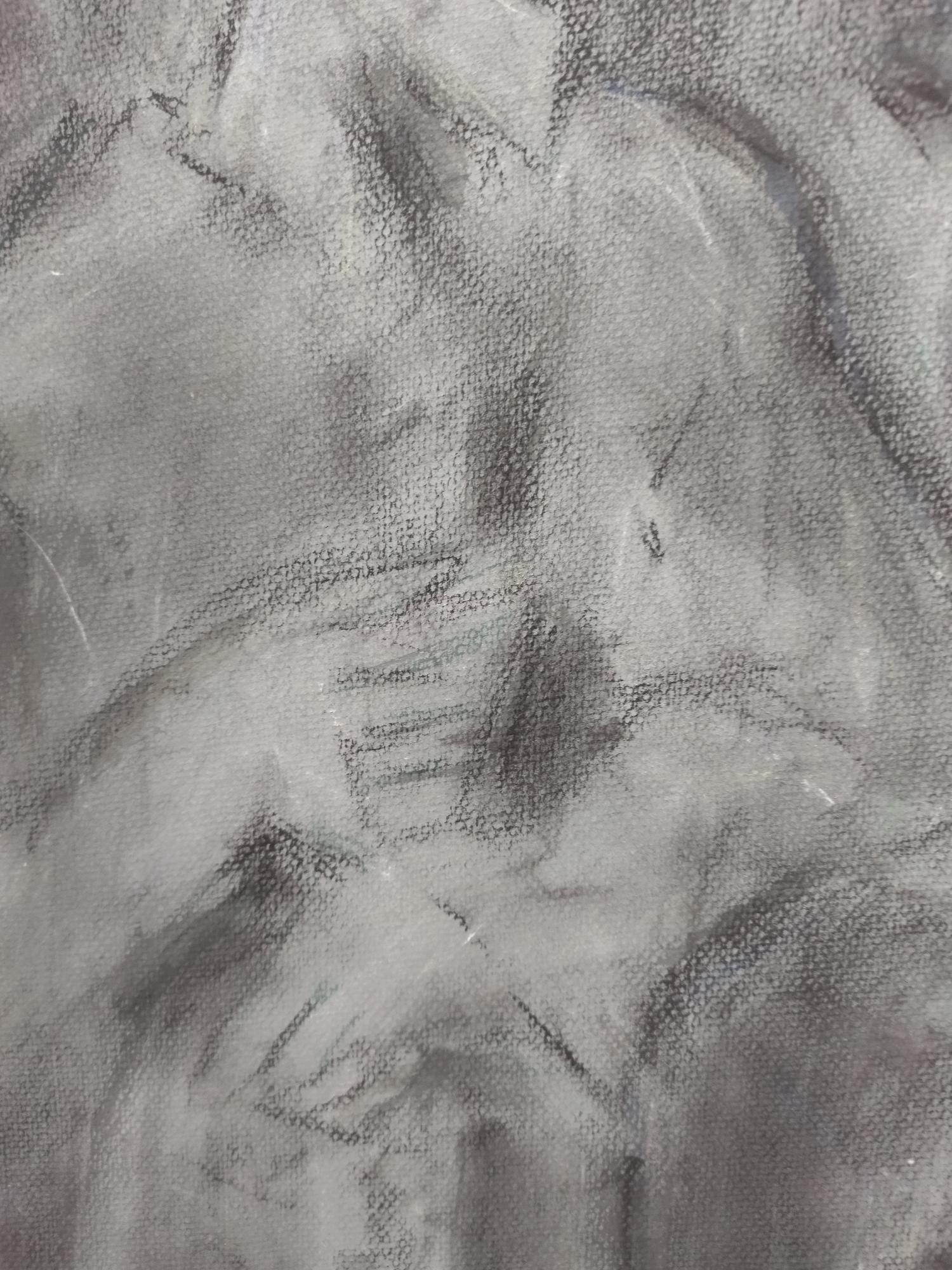 Donas 1.Original crayons paper painting - Expressionist Painting by Agustin Rio