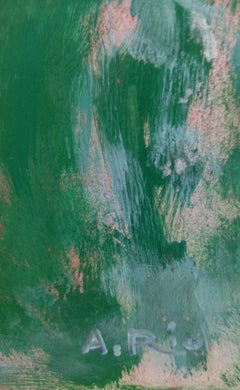 Donas 2 : Peinture originale au crayon sur carton, expressionniste, années 1980
