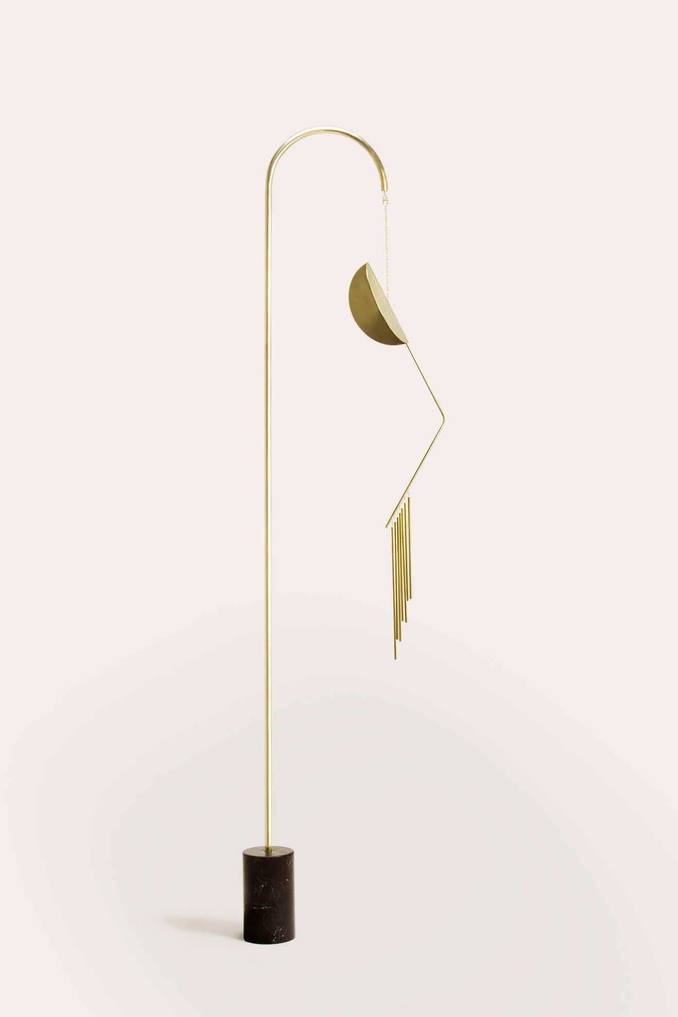 Agustina Bottoni - Melodicware — sound sculpture
2018
Sculpted by Agustina Bottoni
Hand-Sculpted in Italy
Materials: solid brass with satin fnish -
base in black Marquina or white Carrara marble
Dimensions: 185 cm x 50 cm / 73’’ x