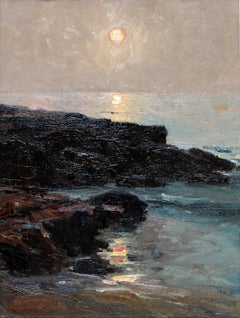 Contraluz en la playa de Alcocebre - Óleo sobre tela - Año 1975