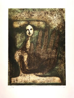 « Hand Knitters II », 2003, gravure originale signée à la main, édition limitée 30x23 pouces.