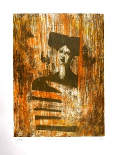 "Tejedoras a mano I" 2003 grabado original firmado a mano edición limitada 30x23in