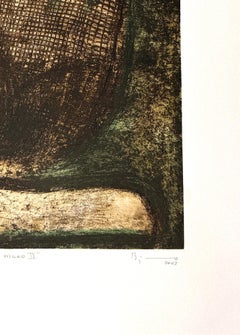 "Hand Knitters II" 2003 original hand signed engraving limited edition 30x23in.