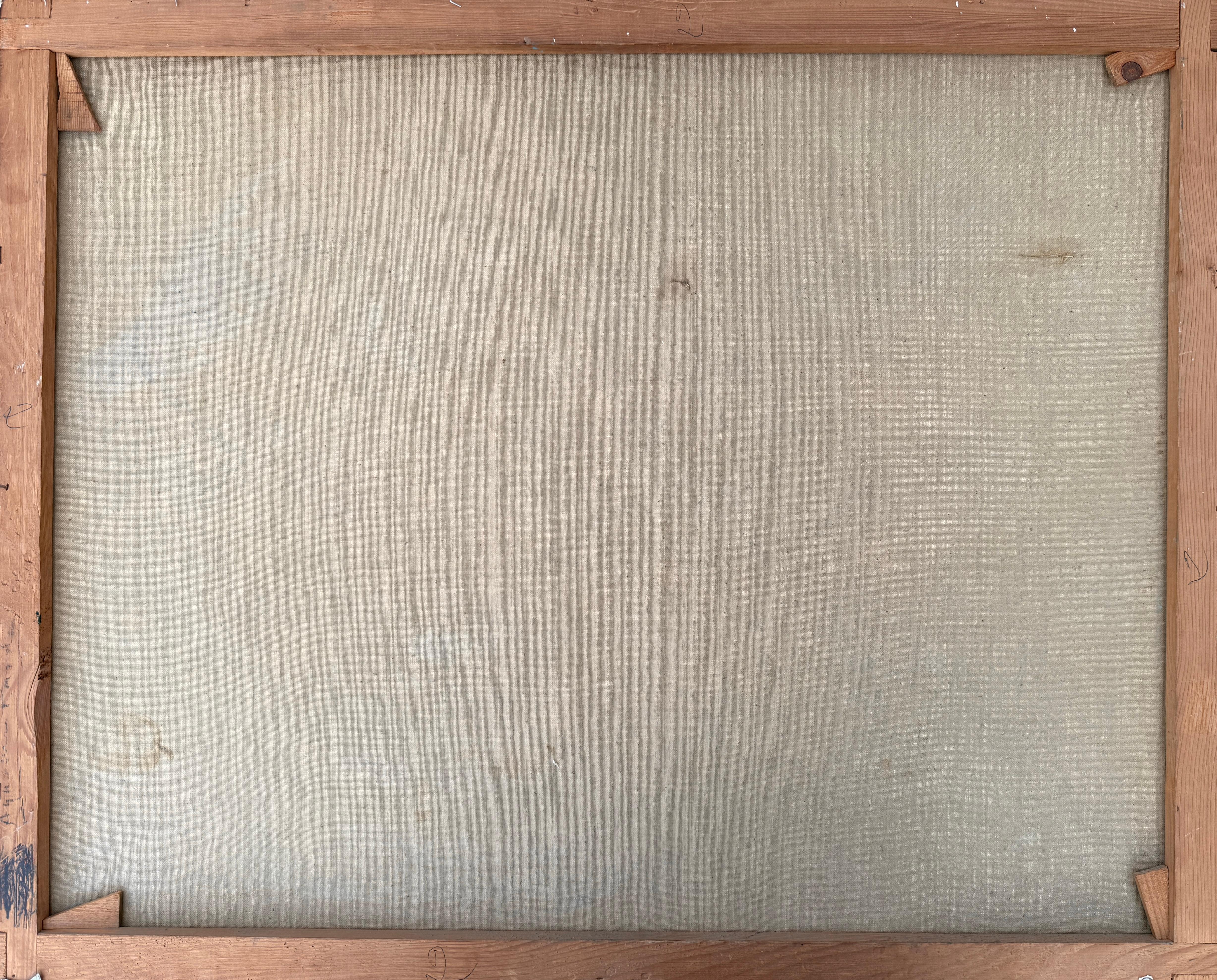 View of a Neighborhood and Hills oil on canvas Spain im Angebot 3