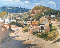 View of a Neighborhood and Hills oil on canvas Spain