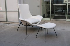 Agusto Bozzi for Saporiti Modernist Lounge Chair with Ottoman