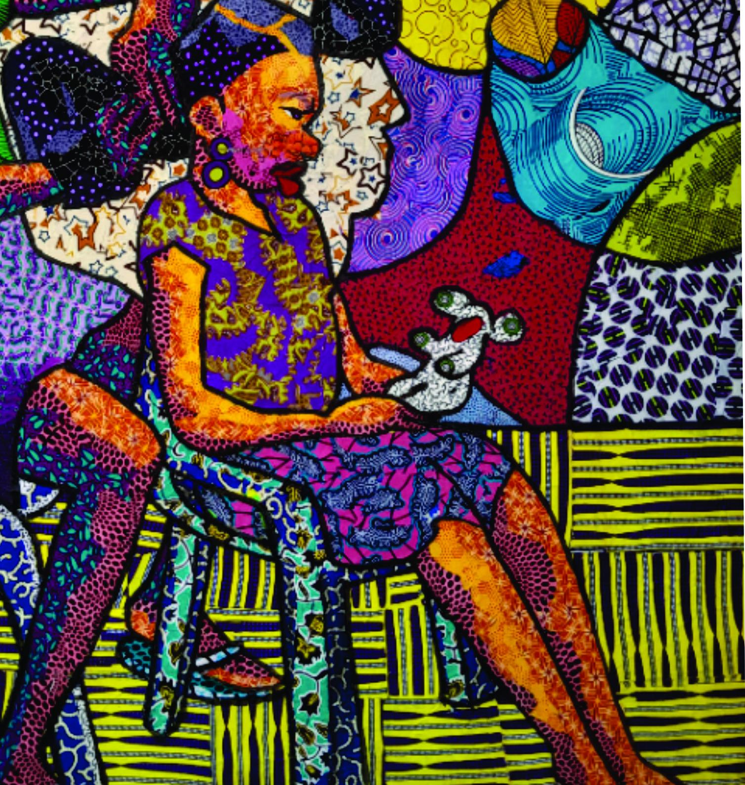 Esteticista -Siglo XXI, Contemporáneo, Retrato Figurativo, África Mujer Tela 1
