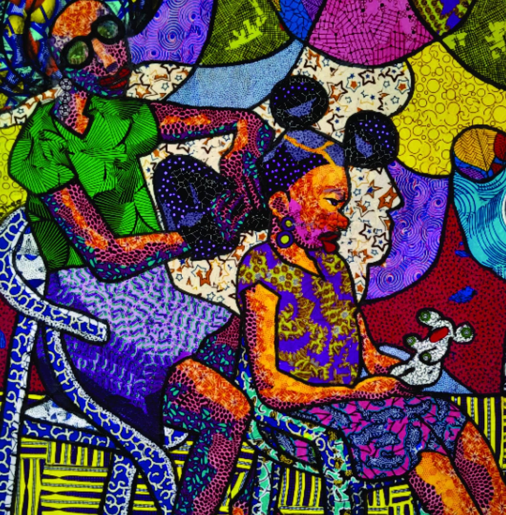 Esteticista -Siglo XXI, Contemporáneo, Retrato Figurativo, África Mujer Tela 2