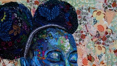 Fioritura in silenzio - XXI secolo, Contemporanea, Figurativa, Donna, Africana