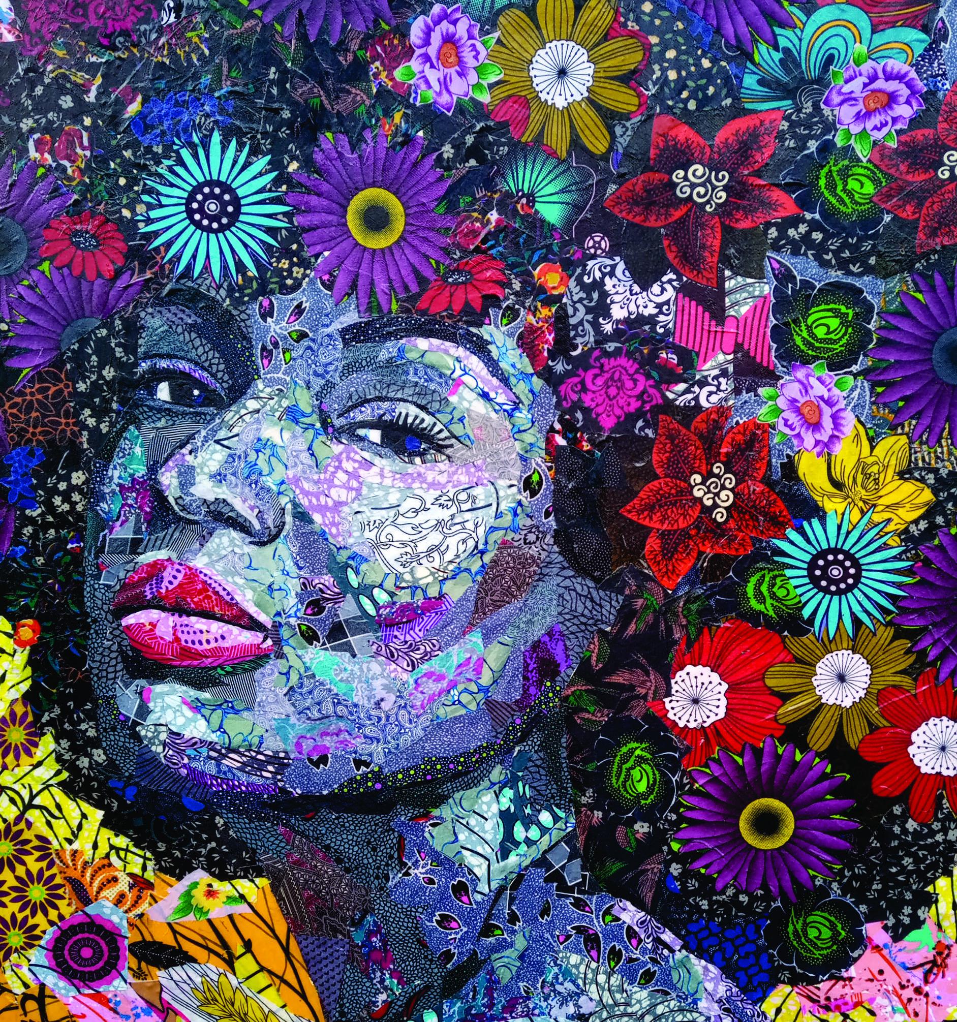 Crown of Beauty - Black Portrait Painting by Agwunwa Theophilus
