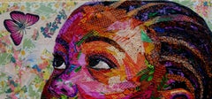 Ecos de esperanza - Siglo XXI, contemporáneo, figurativo, tela, africano