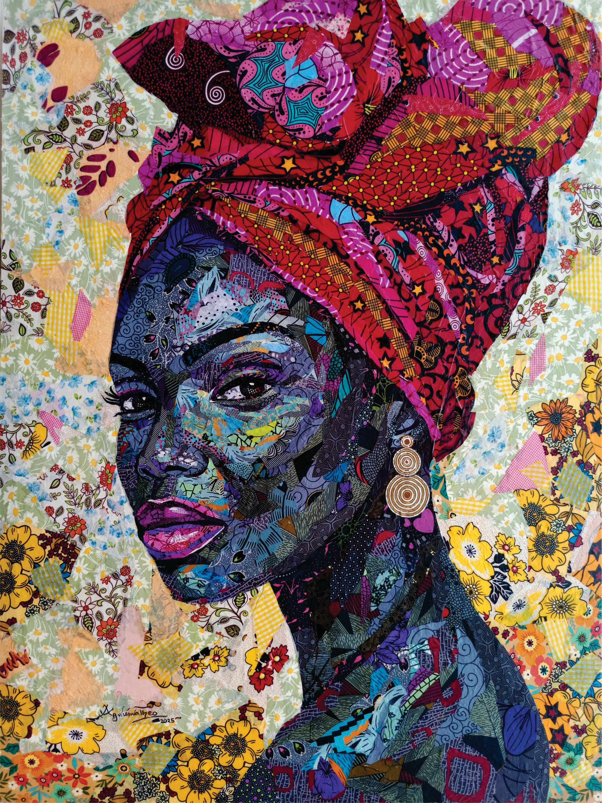 Agwunwa Theophilus Portrait Painting – Pillar of Strength 3 - 21. Jahrhundert, Zeitgenössisch, Figurativ, Frau, Afrikanisch