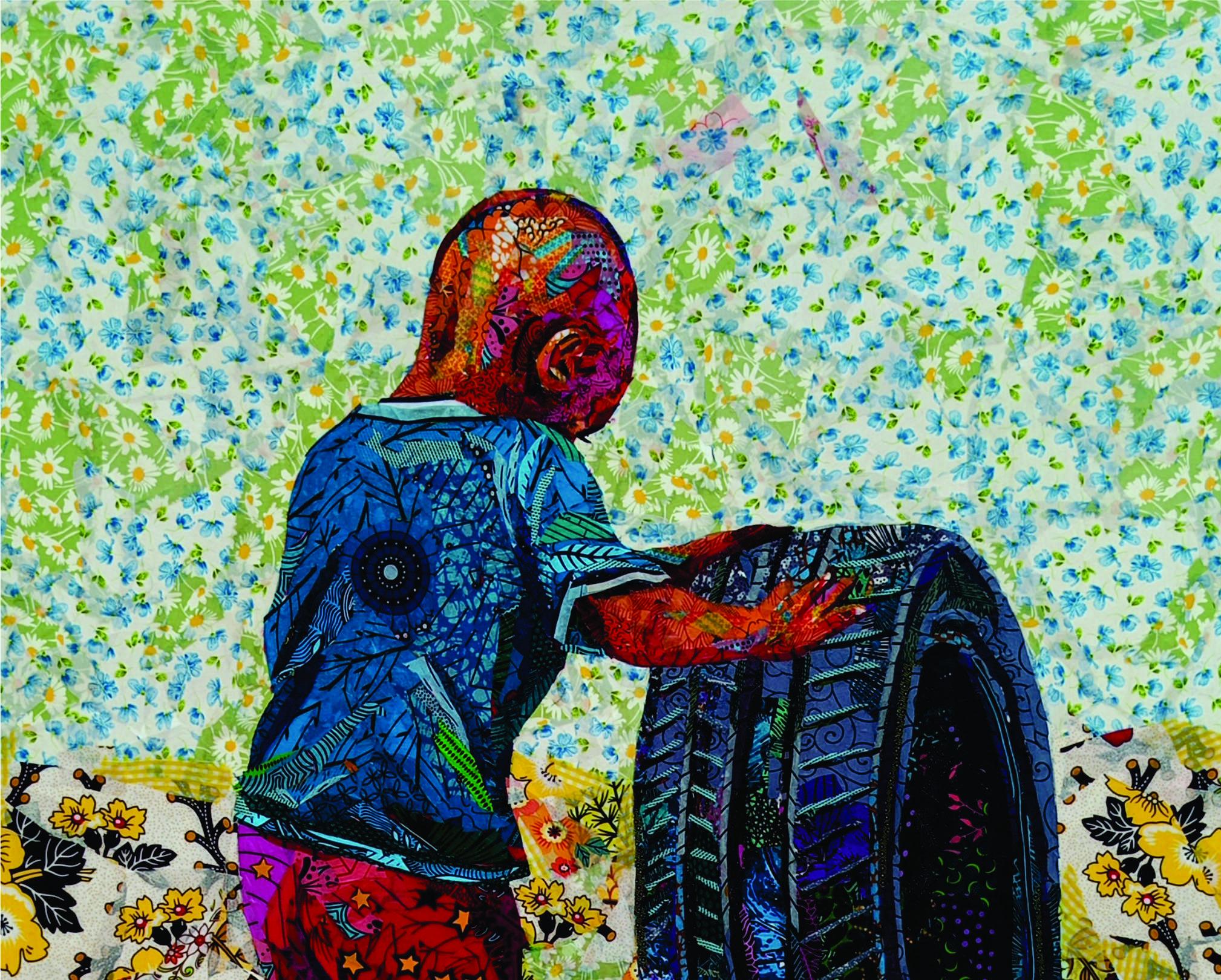 Hilando la alegría - Siglo XXI, Contemporáneo, Figurativo, Memoria infantil, Africano - Painting de Agwunwa Theophilus