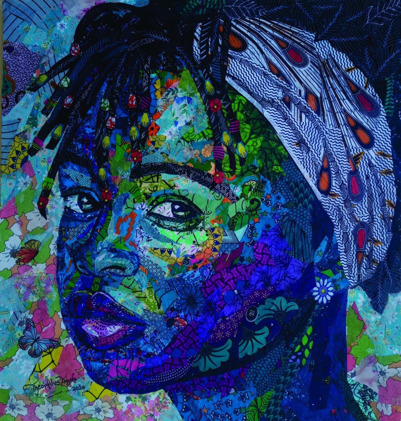 Figurative Painting di Agwunwa Theophilus - Vista su un futuro più luminoso -21° secolo, Contemporaneo, Ritratto figurativo, Donna