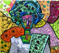 Hochzeitsgast -21. Jahrhundert, Zeitgenössisch, Figurativ, Porträt, Frau, Afrikanisch