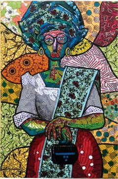 Invitada de boda -Siglo XXI, Contemporáneo, Figurativo, Retrato, Mujer, Africano