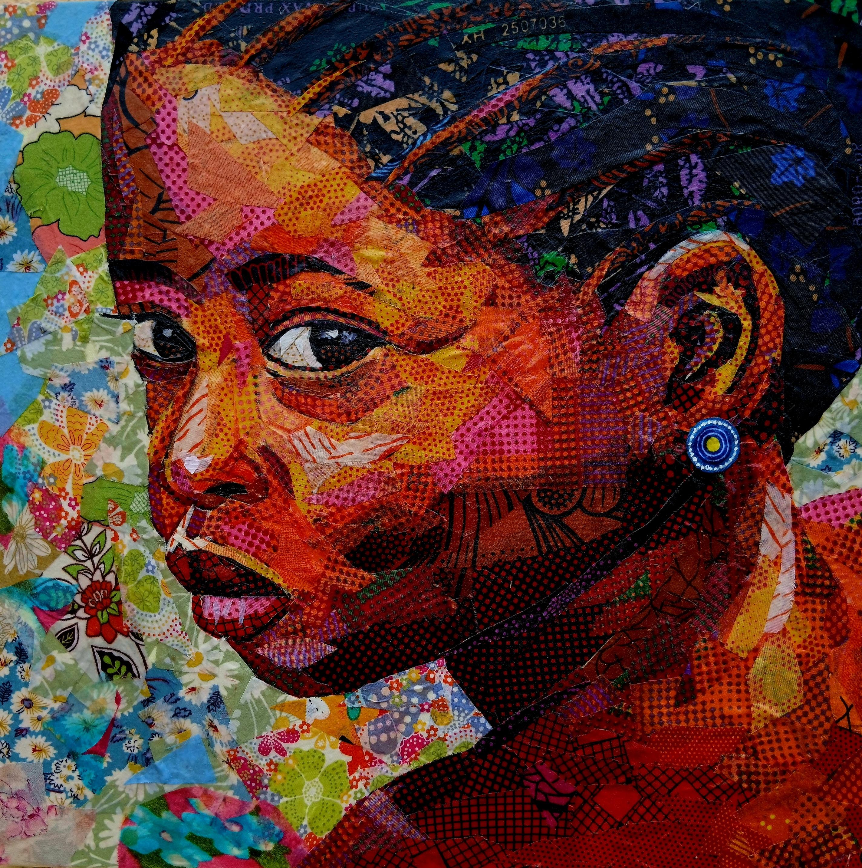 Agwunwa Theophilus Figurative Painting - Wrapped in Hope - 21st Century, Contemporary, Figurative, Fabric, African