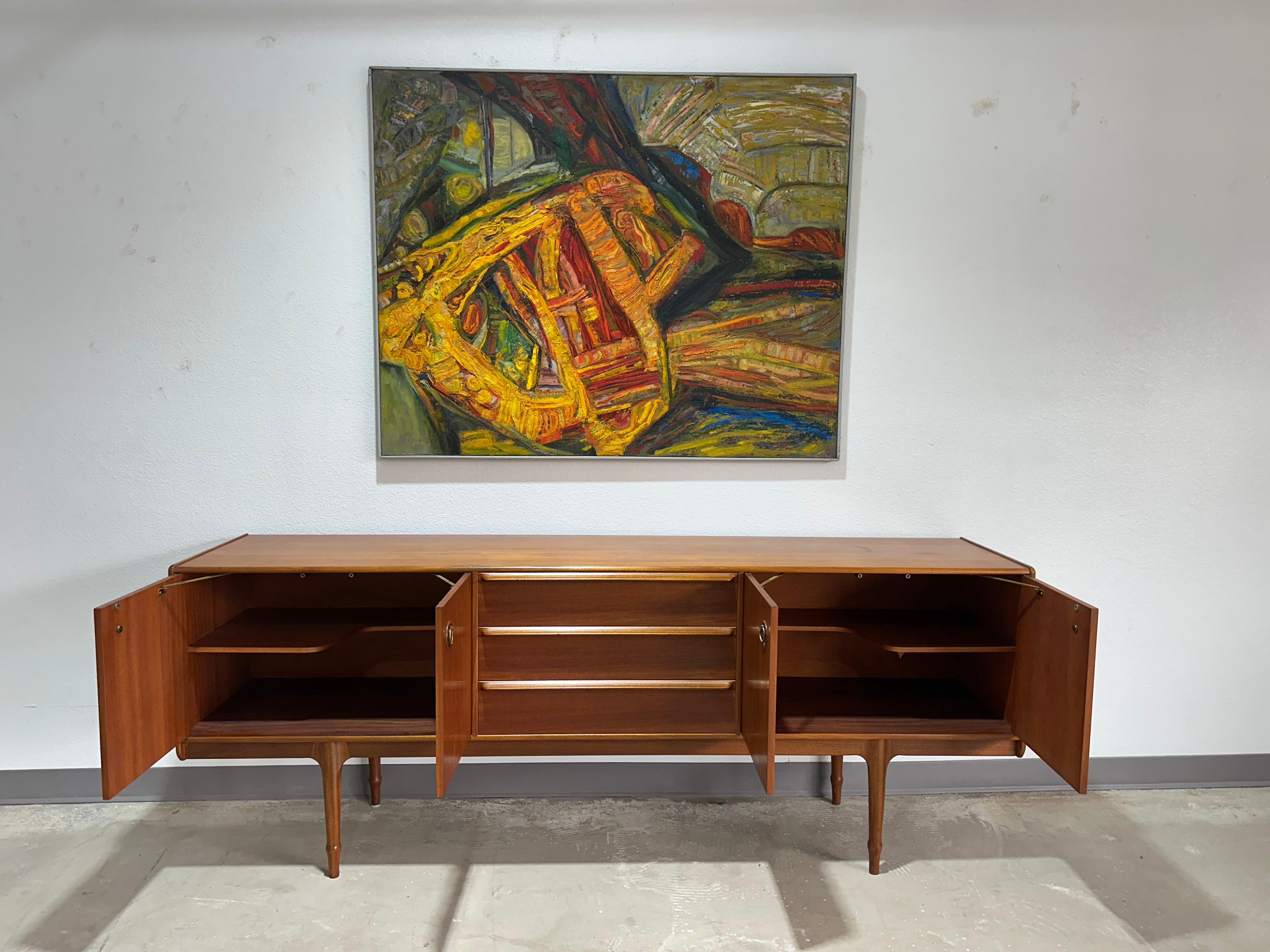Mid-Century Modern A.H. McIntosh Scottish XL Teak Mid Century Credenza For Sale