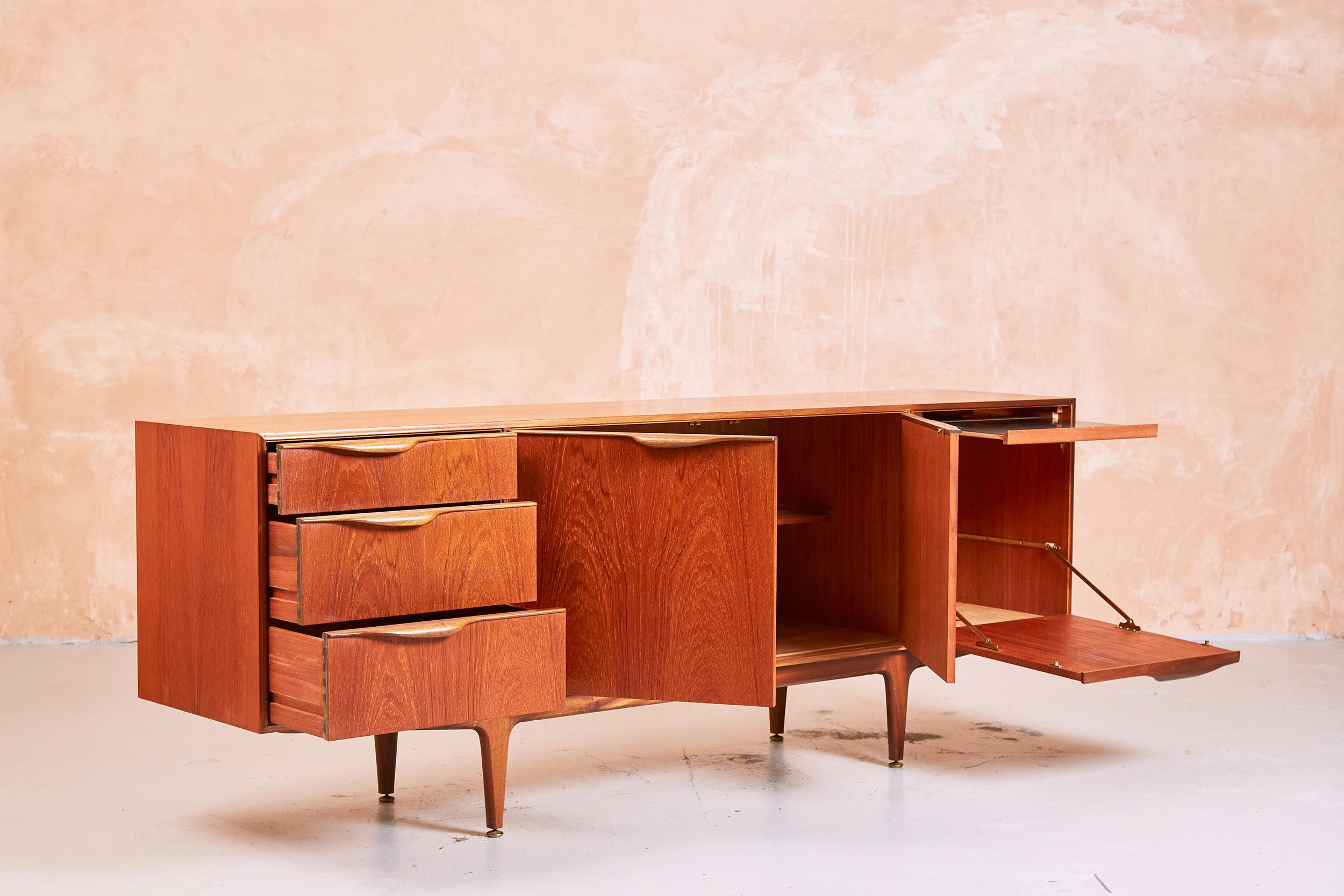 Mid-Century Modern A.H. McIntosh Sideboard Credenza in Teak by Tom Robertson, 1960s