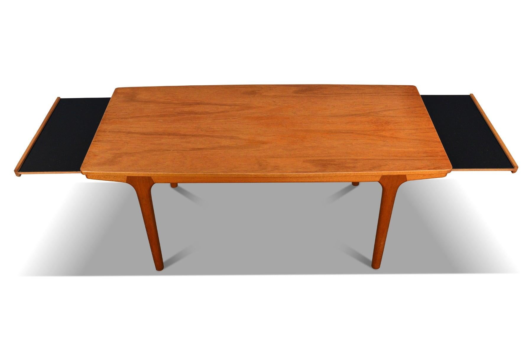 A.H. Mcintosh Teak Surfboard Coffee Table with Pullout Drink Trays #1 1