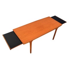 Vintage a.H. McIntosh Teak Surfboard Coffee Table with Pullout Drink Trays #2