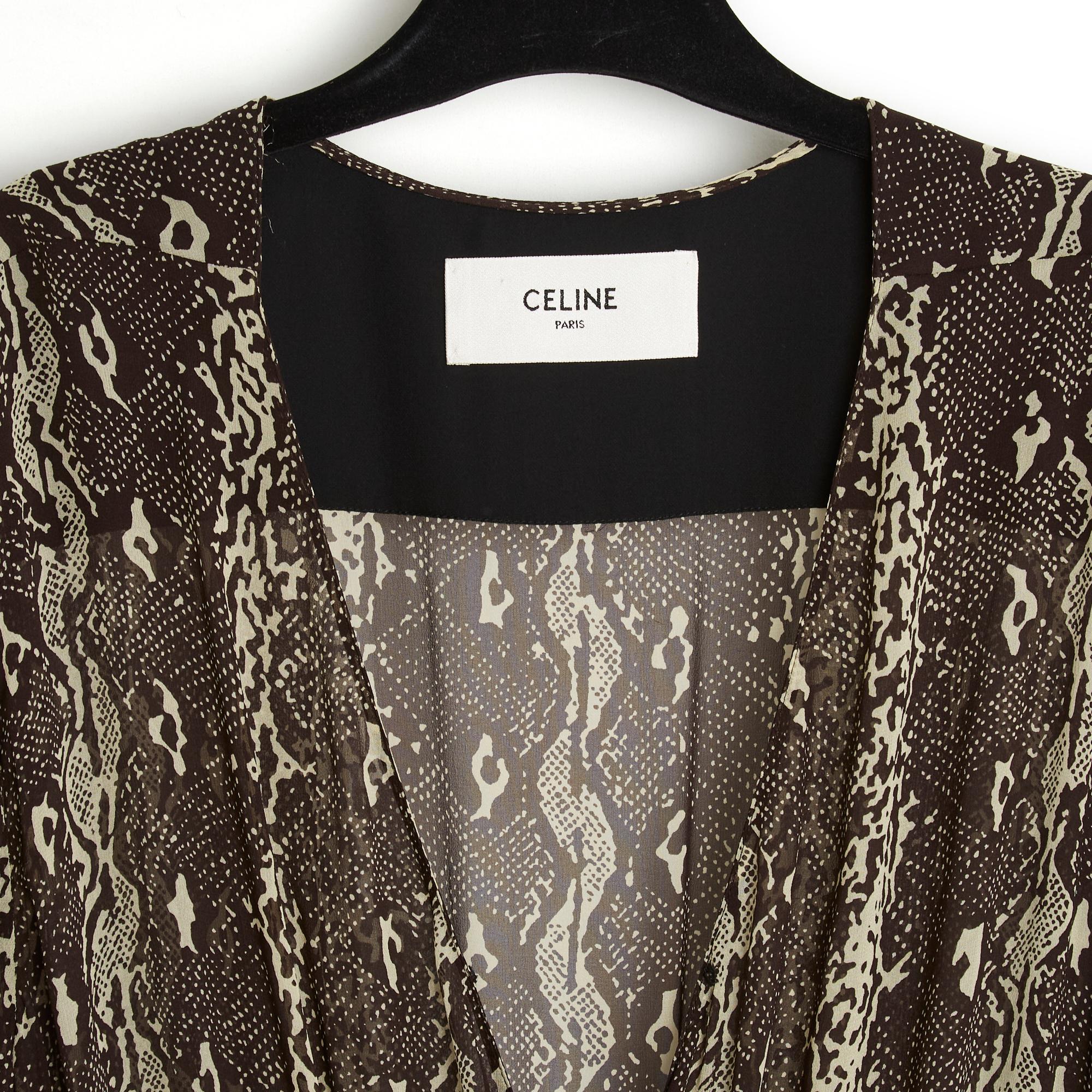 Women's or Men's AH2019 Celine Slimane Maxi Silk Python dress FR40 For Sale