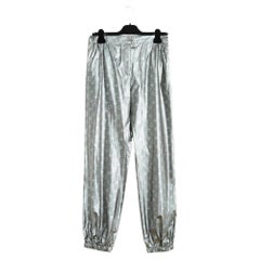 AH2021 Louis Vuitton Silber Monogramm FR38 Hose Neu