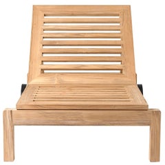 AH604 Outdoor Sunbed Lounger in Untreated Teak *Quickship*
