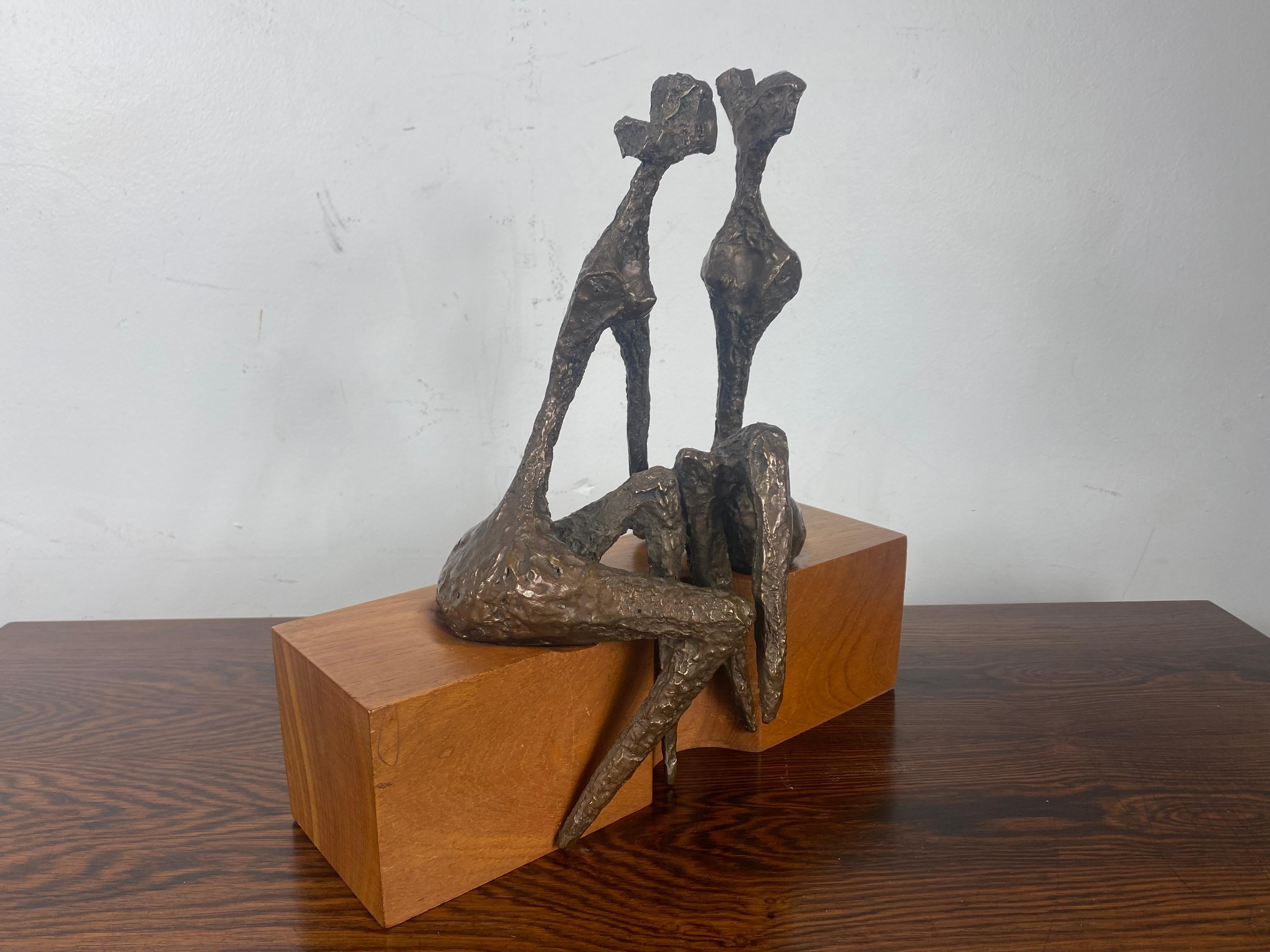 Aharon Bezalel Cast Bronze, Modernist, Brutalist, c 1969 In Excellent Condition For Sale In Buffalo, NY