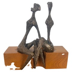 Aharon Bezalel Cast Bronze, Modernist, Brutalist, c 1969