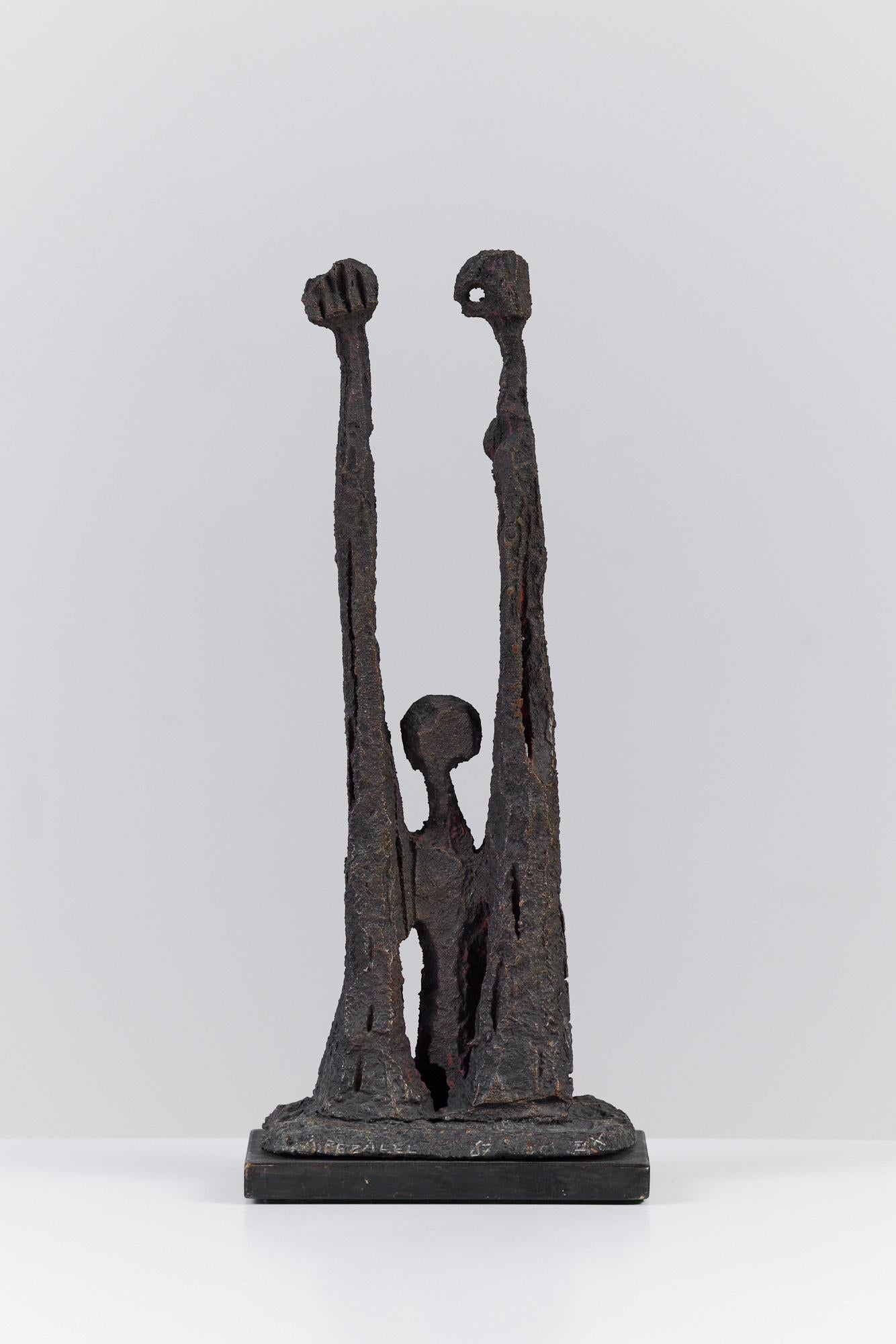 Mid-Century Modern Aharon Bezalel Cast Bronze Sculpture For Sale