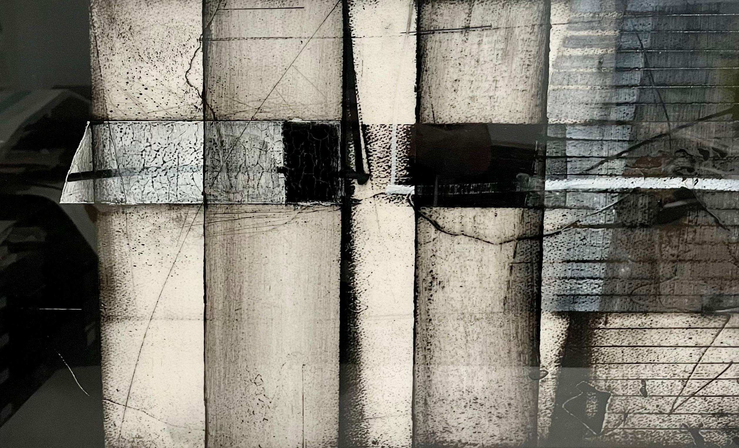 Pintura Geométrica Abstracta Mixta Israelí Aharon Gluska en venta 2