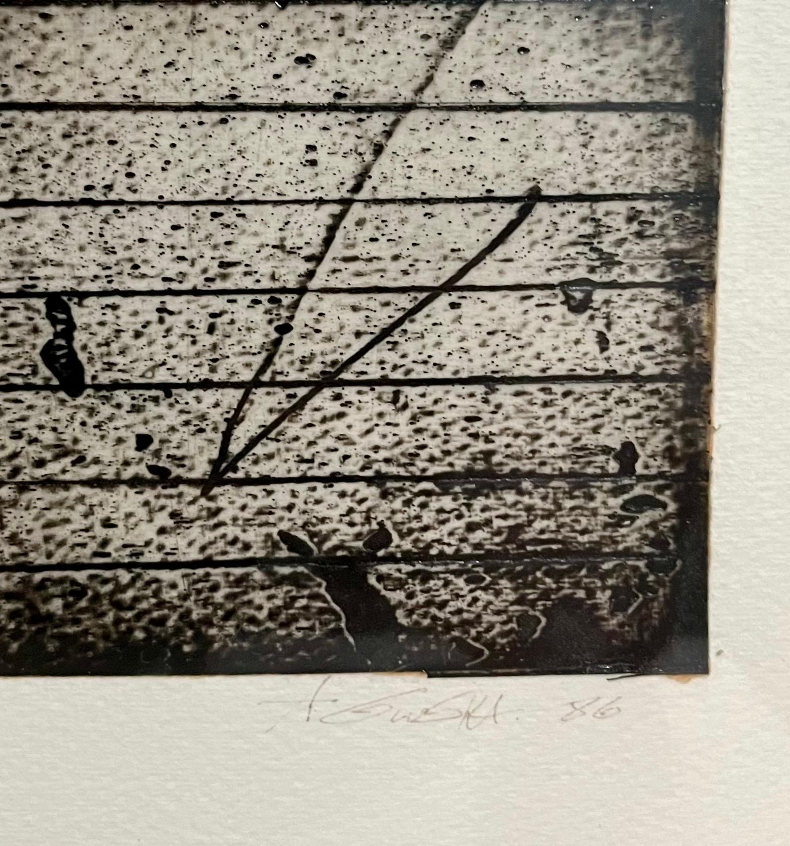 Pintura Geométrica Abstracta Mixta Israelí Aharon Gluska en venta 3