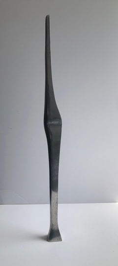 Aharon Bezalel Israeli Modernist Sculpture 2 Parts Minimalist Aluminum or Steel